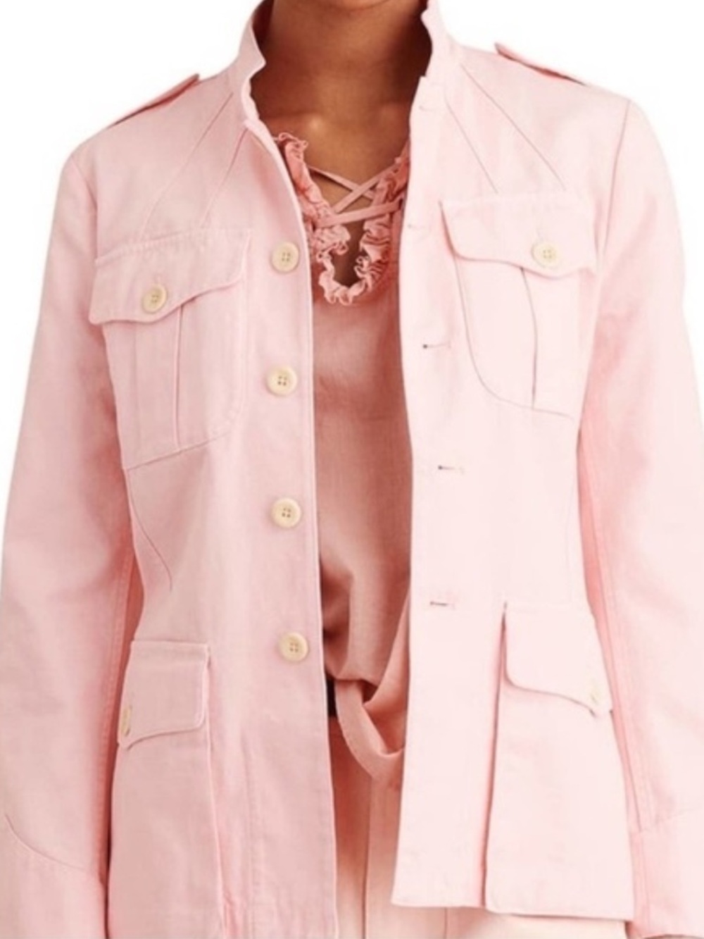 Alex Mill Pink Utility Military Style Officer's Jacket
